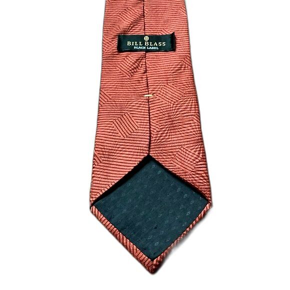 BILL BLASS Silk Necktie Black label Burnt Orange Mens 4 inches Wide - Picture 5 of 7
